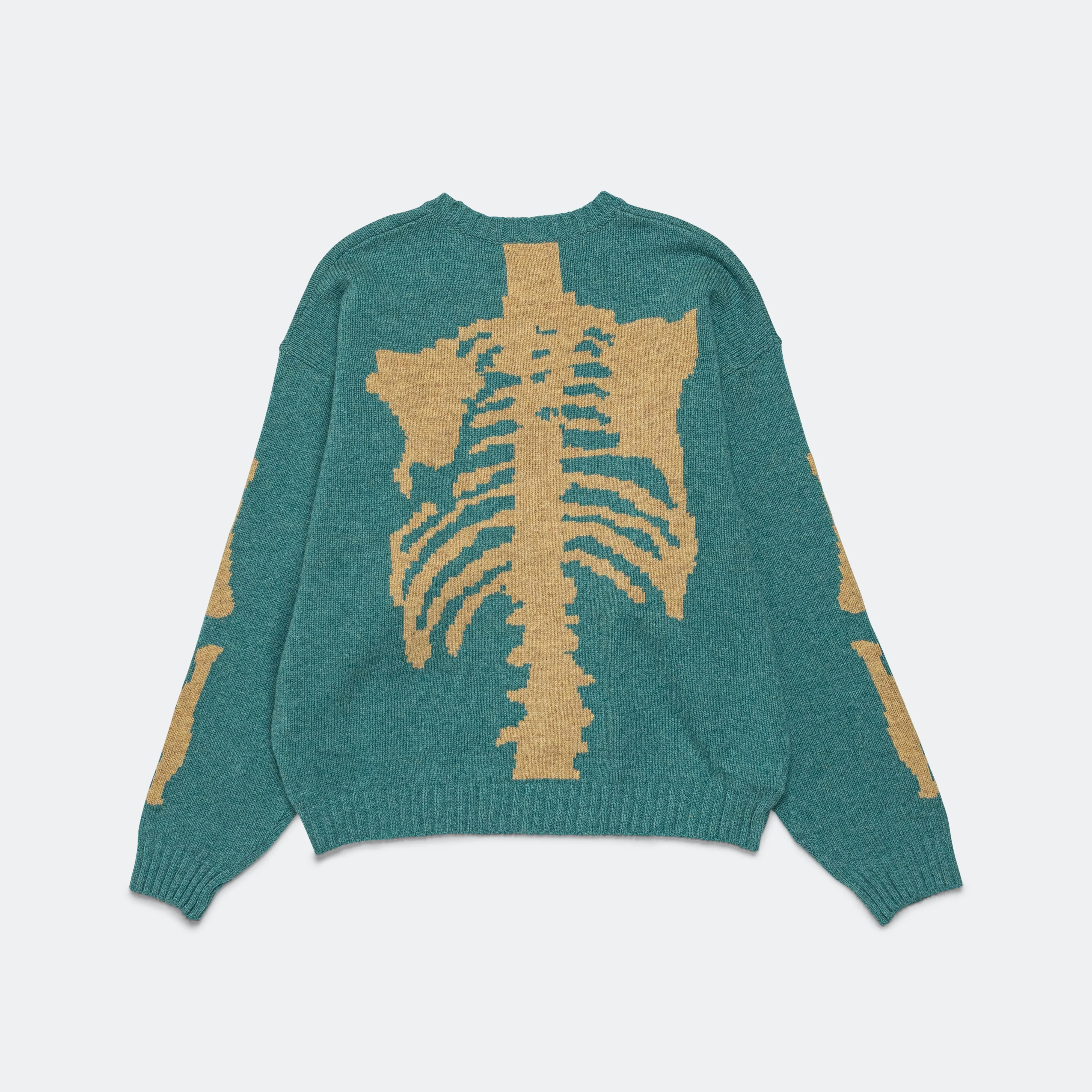 5G Wool BONE Crew Sweater - Sax