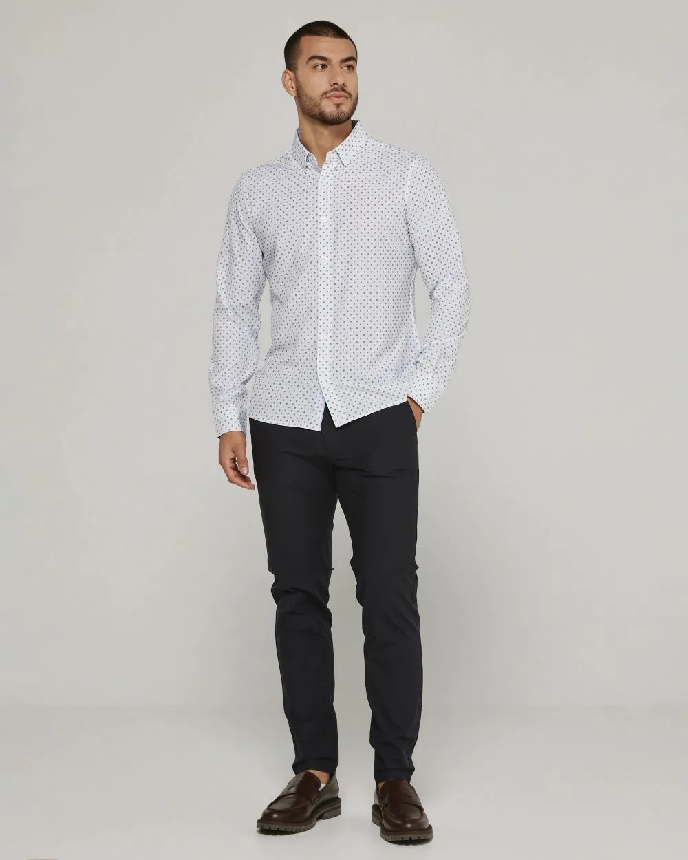 '7Diamonds' Men's Amis Performance Button Down - White