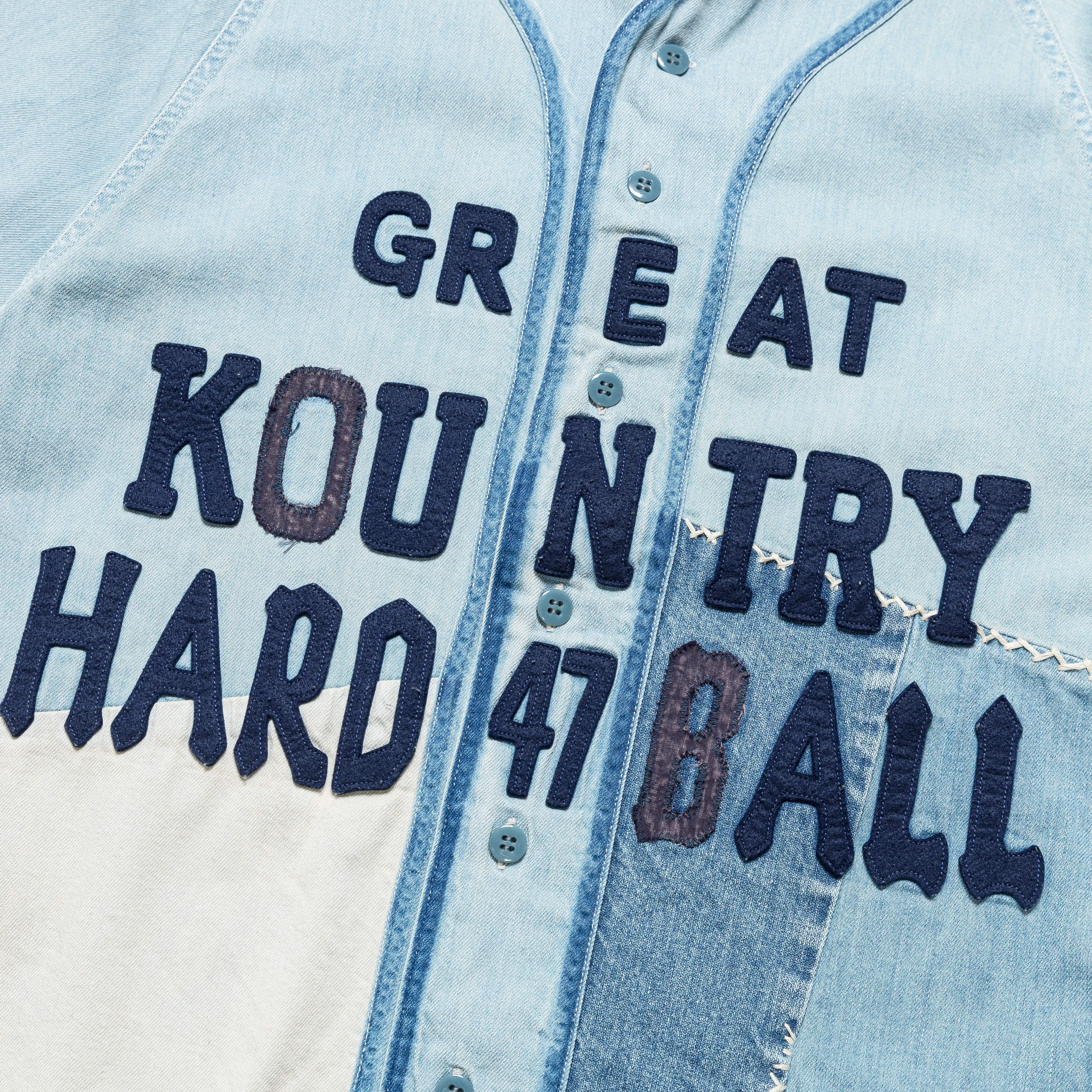 8oz Reconstruction Denim GREAT KOUNTRY Baseball Shirt - Pro