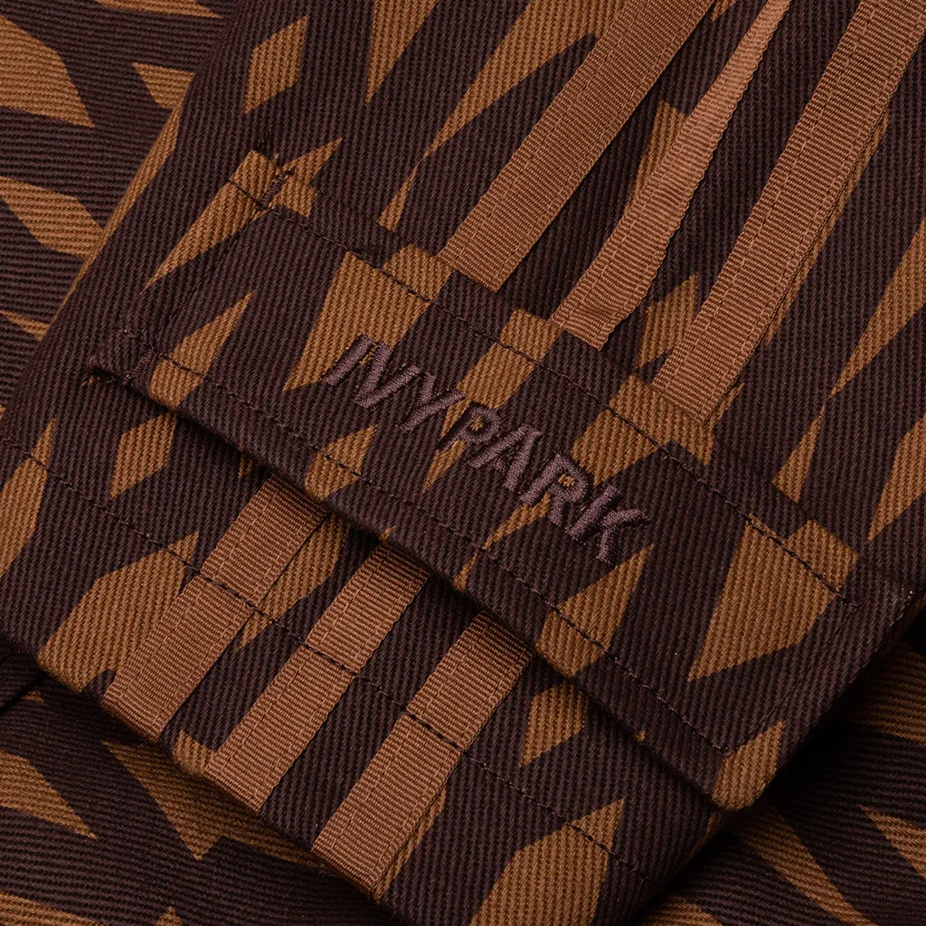 Adidas Originals x Ivy Park Crop Monogram Jacket - Wild Brown/Night Red