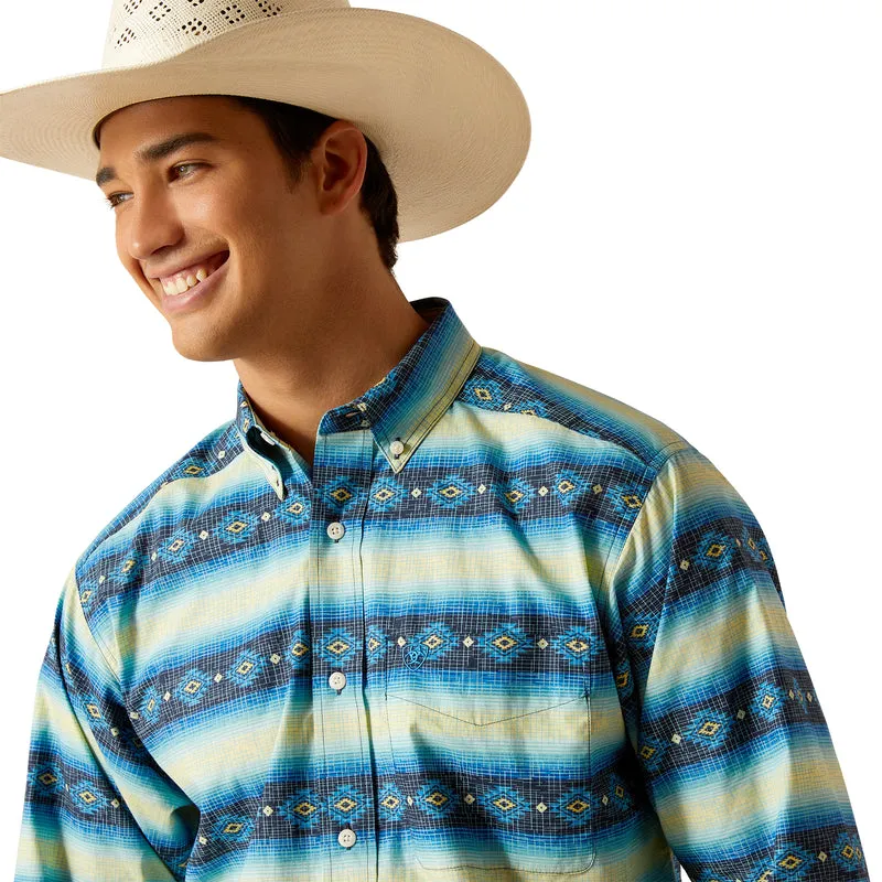 'Ariat' Men's Penn Classic Fit Button Down - Blue