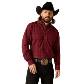 Ariat Mens Pro Series Paxton Button Down Shirt - Weg Red, Perfect for Casual and Western Wear