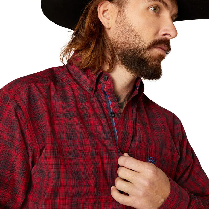 Ariat Mens Pro Series Paxton Button Down Shirt - Weg Red, Perfect for Casual and Western Wear