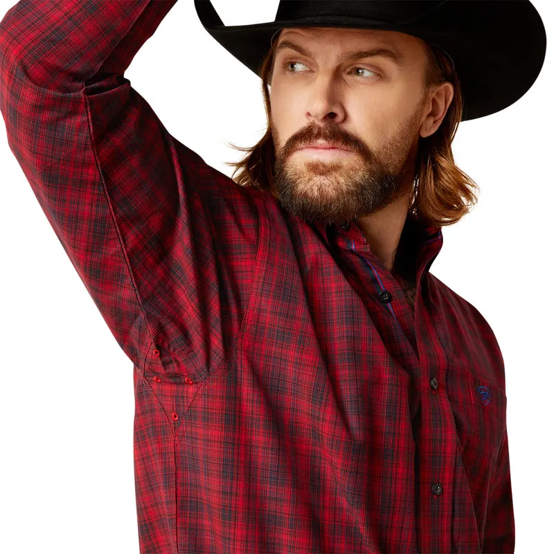 Ariat Mens Pro Series Paxton Button Down Shirt - Weg Red, Perfect for Casual and Western Wear