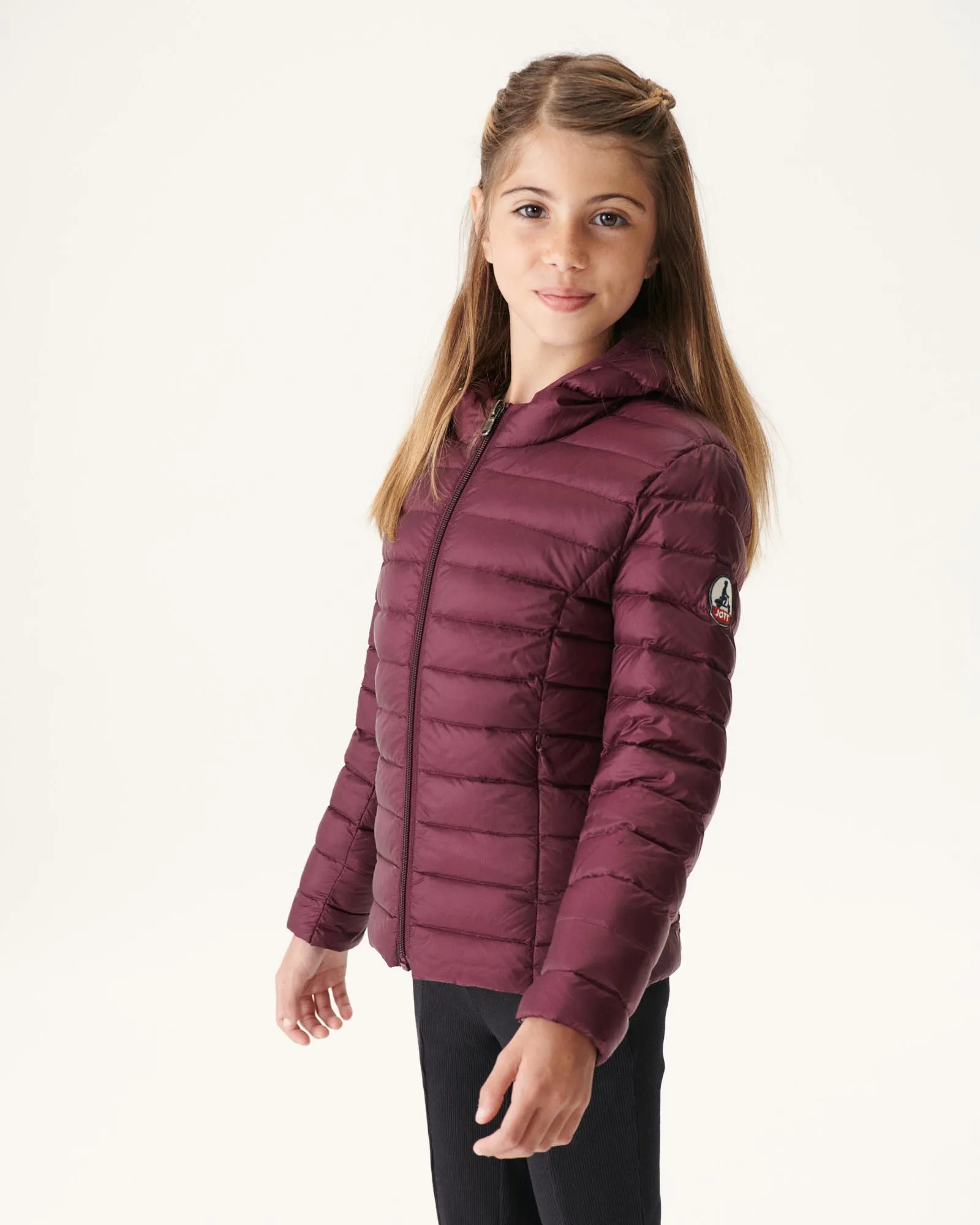 Aubergine Hooded down jacket Carla