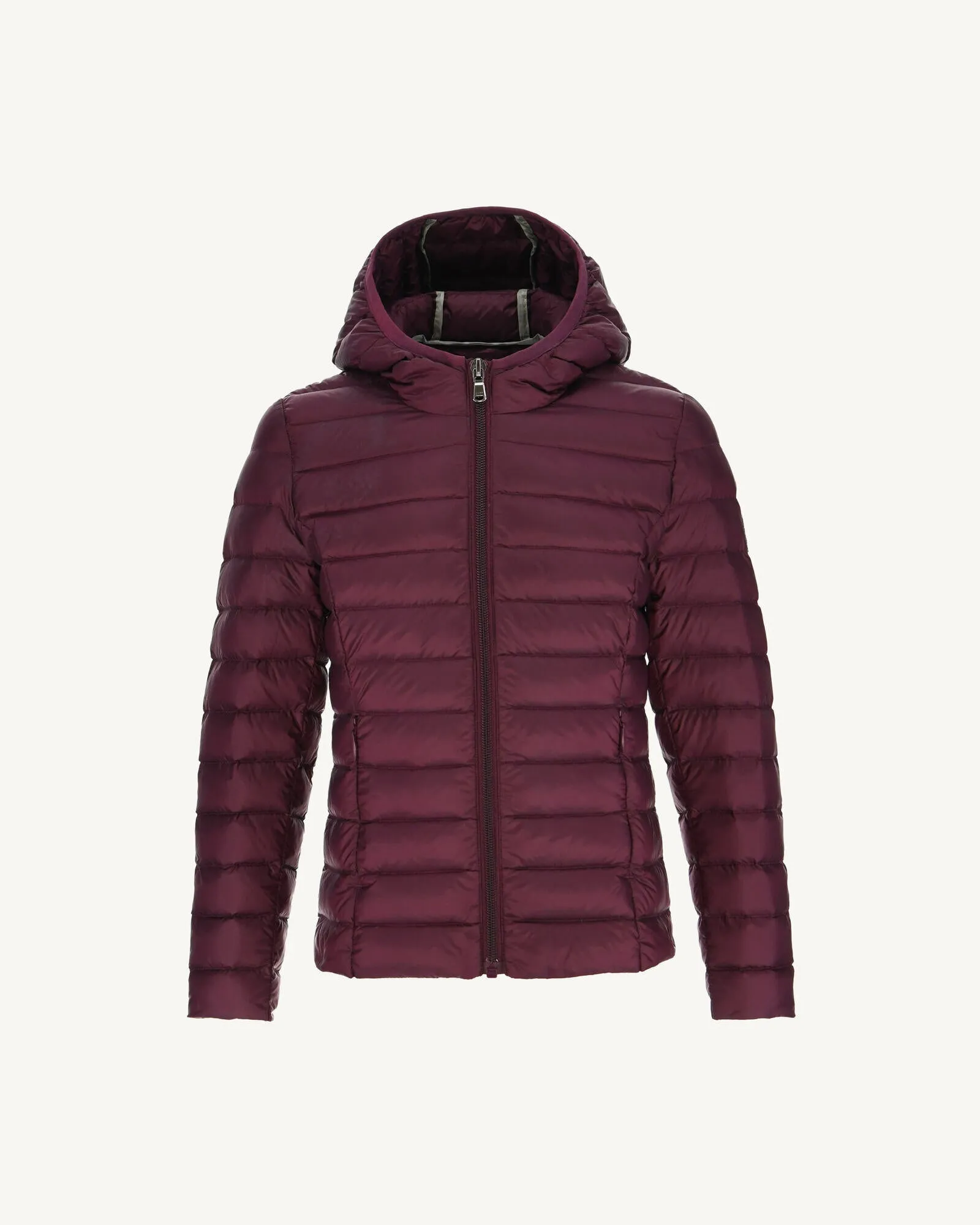 Aubergine Hooded down jacket Carla