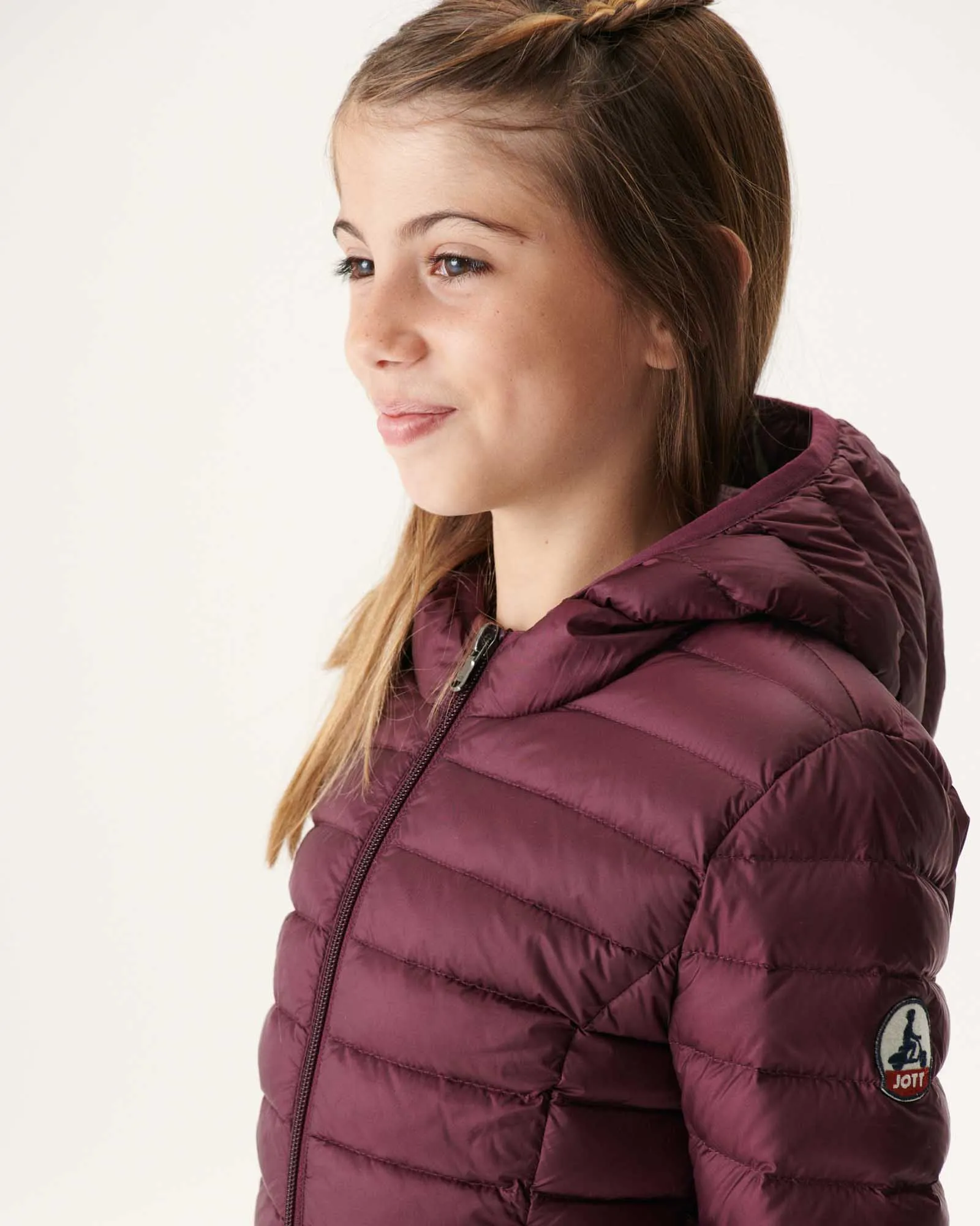 Aubergine Hooded down jacket Carla