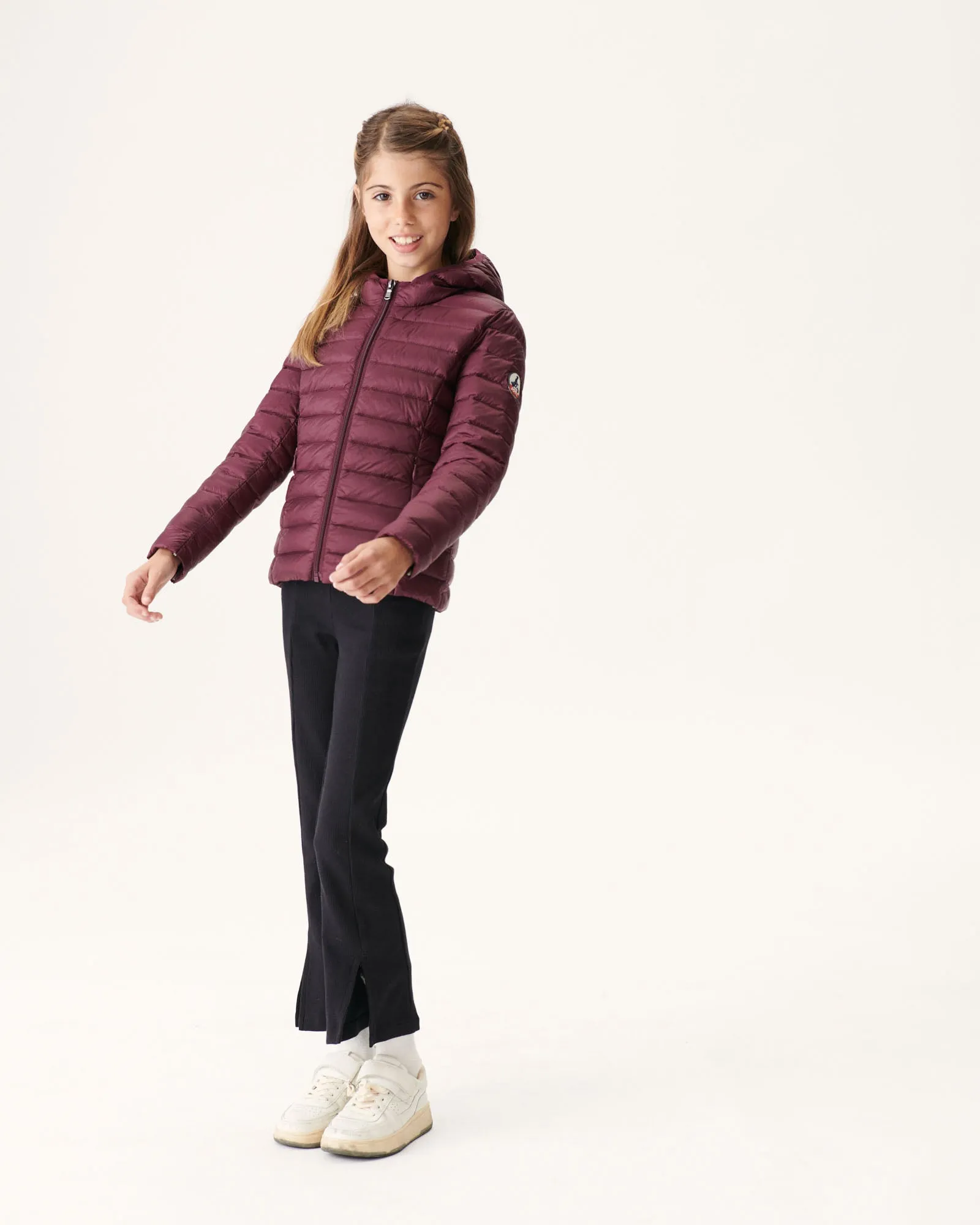 Aubergine Hooded down jacket Carla