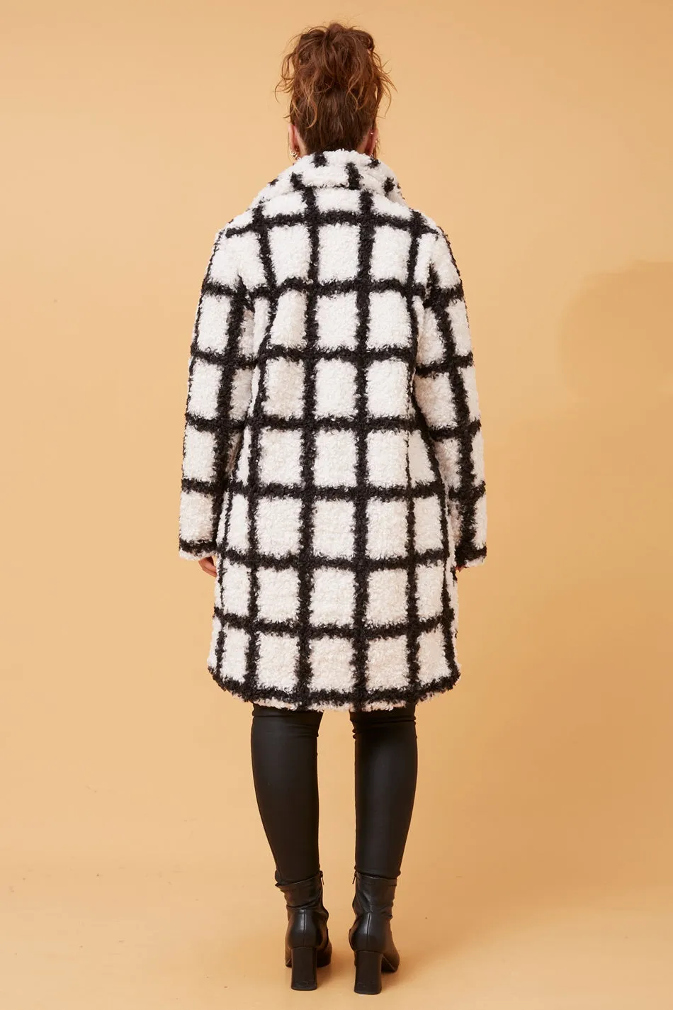 AUSTEN TEDDY CHECK COAT