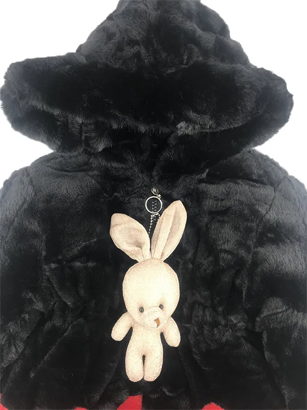 Baby Girl Black Fur Coat