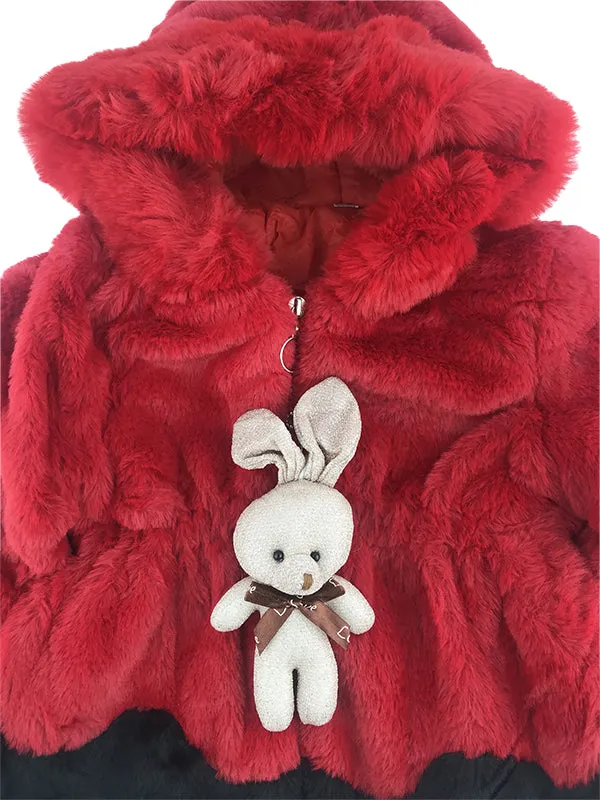 Baby Girl Red Fur Coat