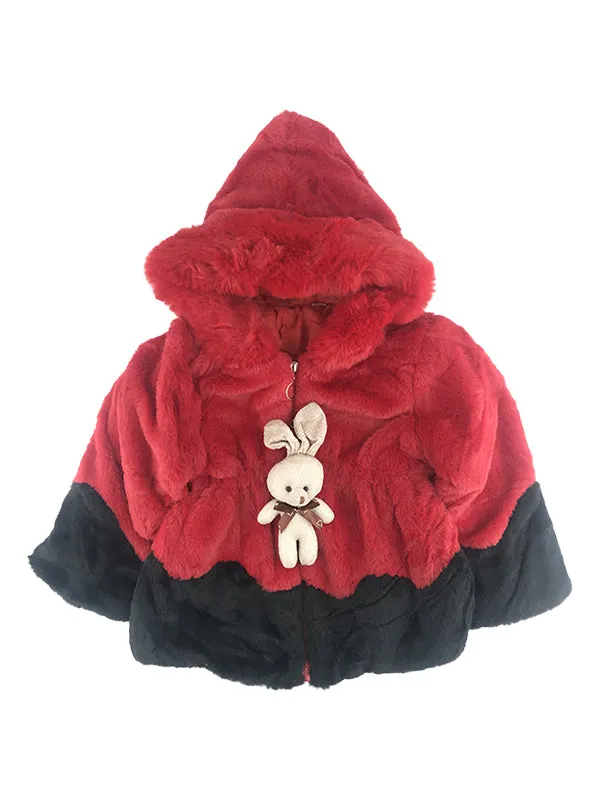 Baby Girl Red Fur Coat