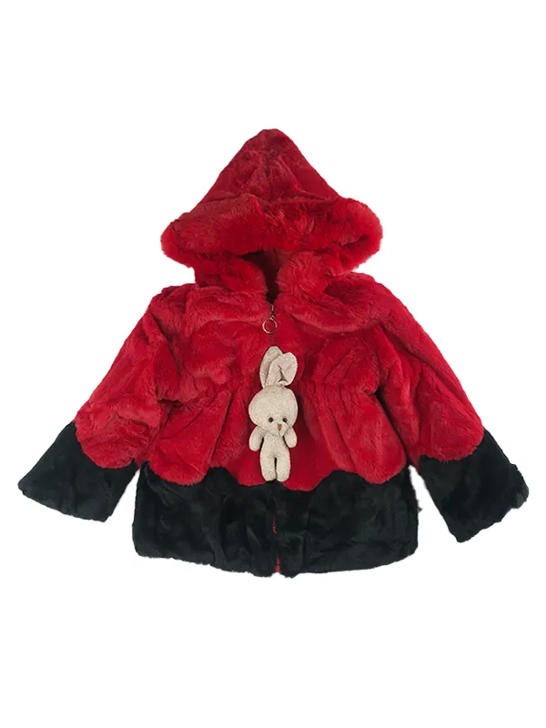 Baby Girl Red Fur Coat