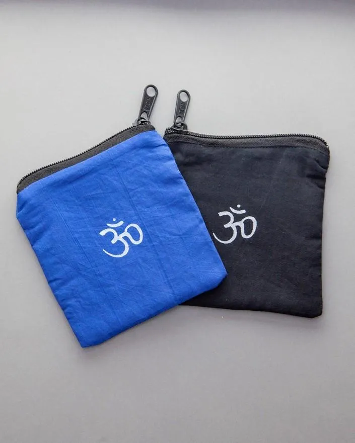 Bag, Om Symbol w-Zipper 4.5 x .4.5in. Black or Blue