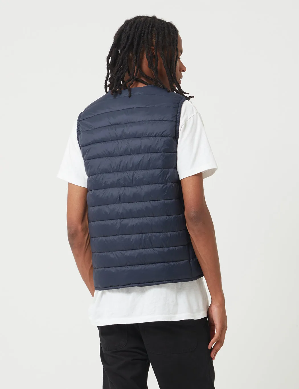 Barbour Collarless Baffle Gilet - Navy Blue