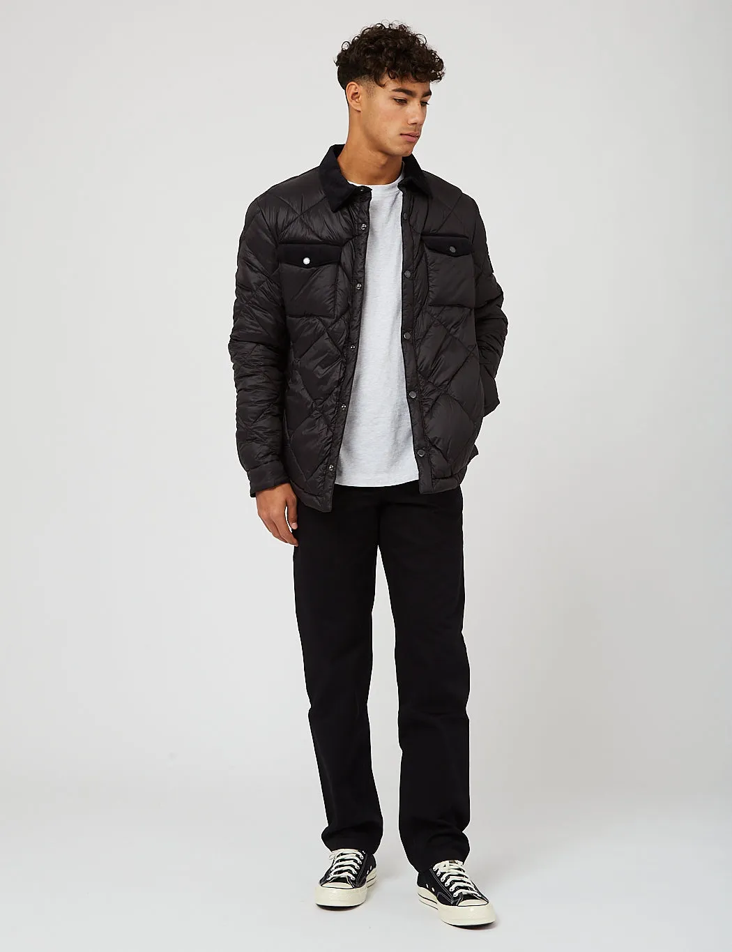 Barbour Shirt Quilted Jacket  - Matt Black