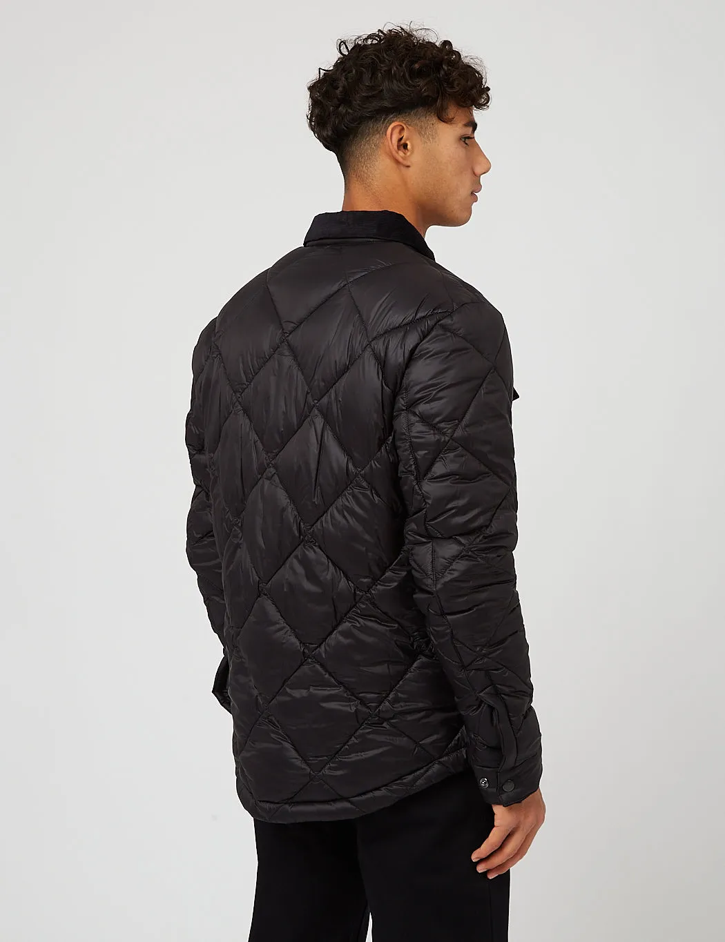 Barbour Shirt Quilted Jacket  - Matt Black