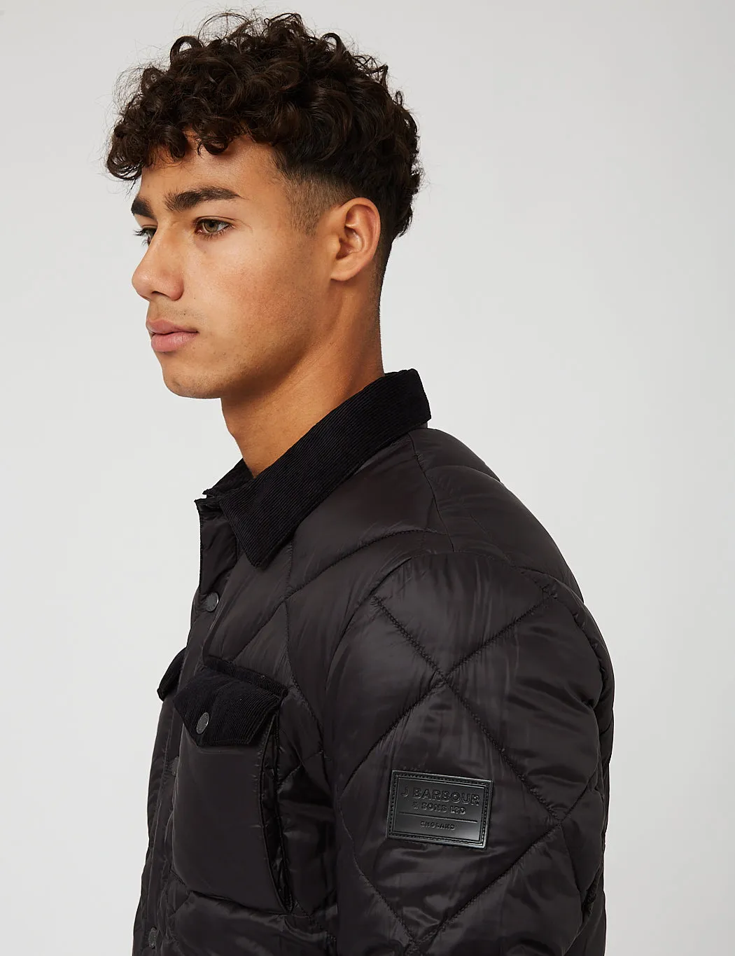 Barbour Shirt Quilted Jacket  - Matt Black