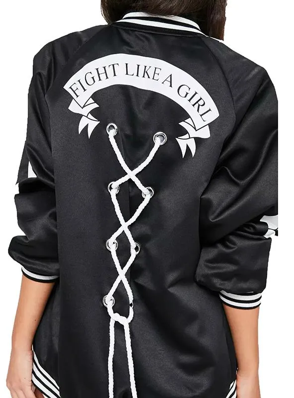 BASEBALL JACKET BLACK WHITE COLOR BLOCK