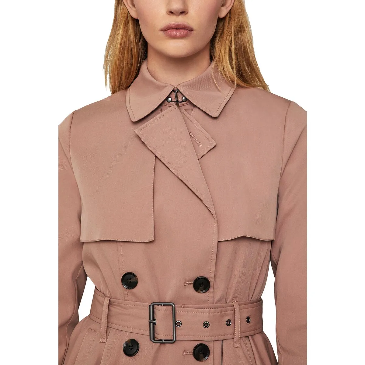 BCBGMAXAZRIA Womens Brielle Long Belted Trench Coat