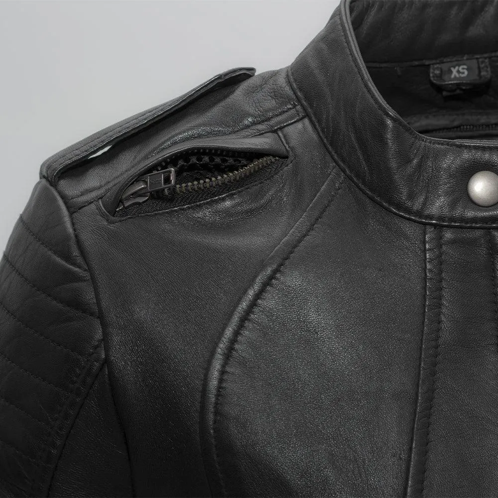 Biker Women's Motorcycle Lightweight Leather Jacket