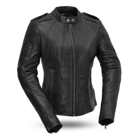 Biker Women's Motorcycle Lightweight Leather Jacket