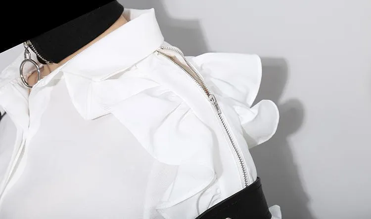 Bilha Ruffle Blouse - White