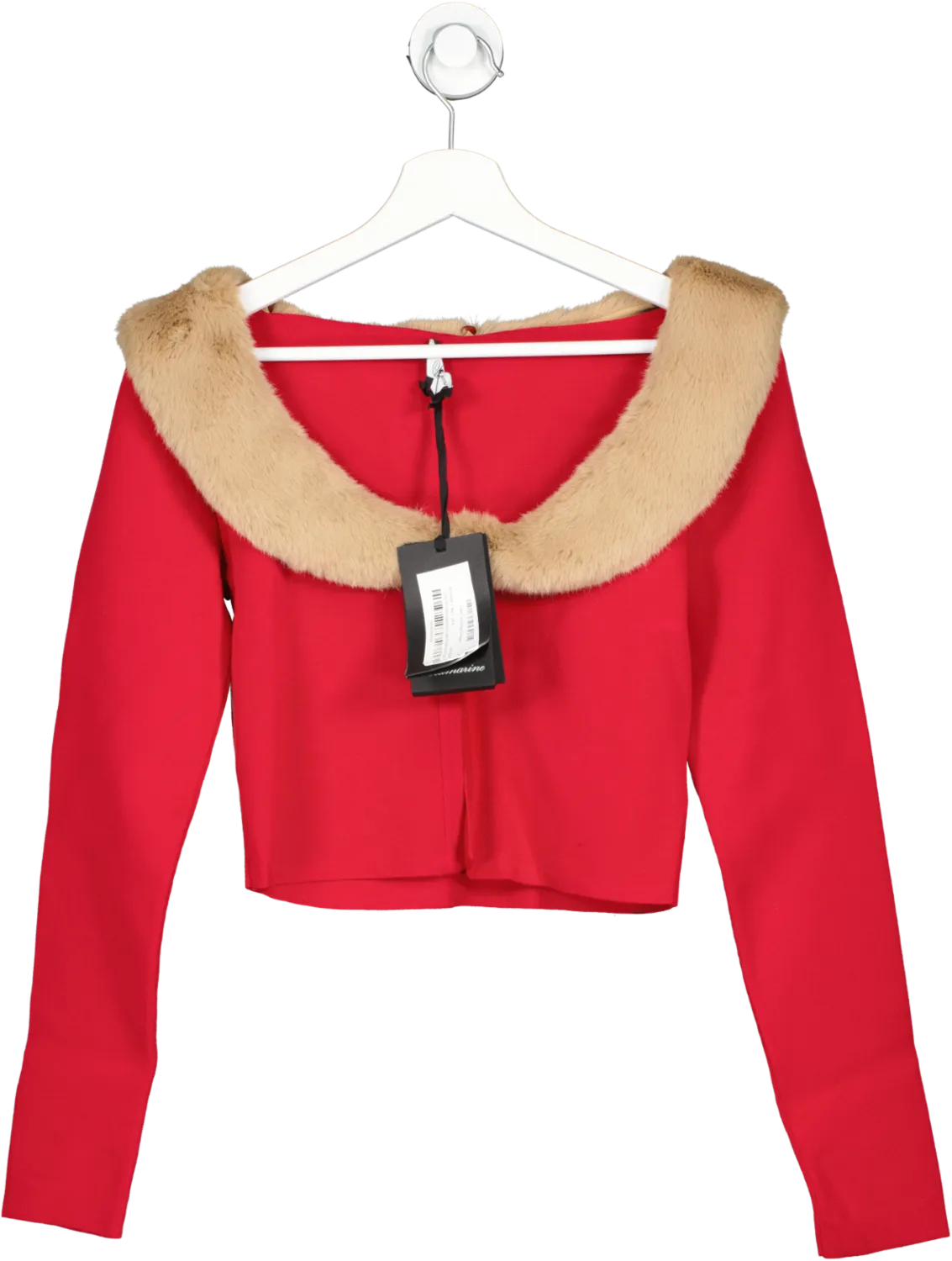 blumarine Red Faux Fur-trimmed Cardigan BNWT UK S