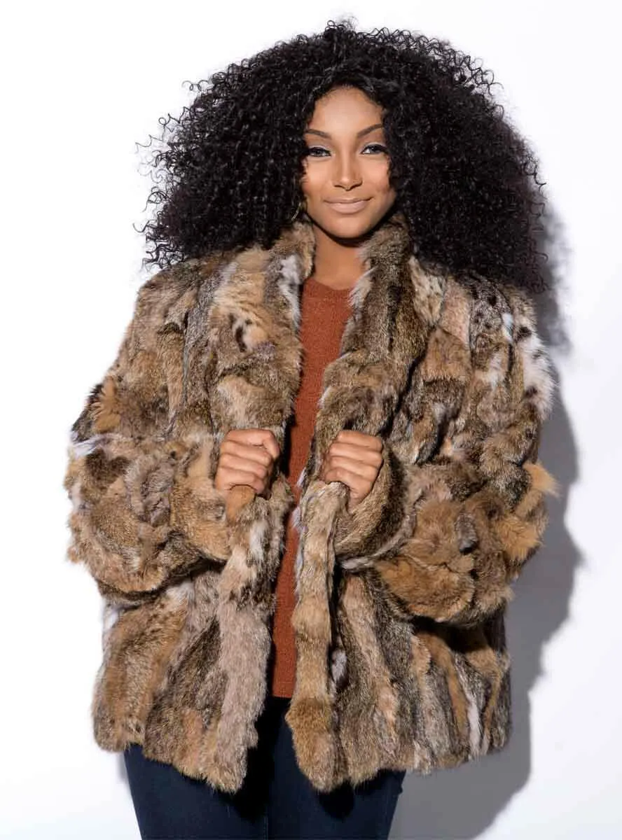 Bobcat Fur Jacket With Optional Fox Fur Collar