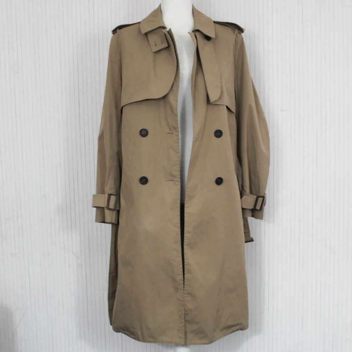 Bottega Veneta 1995 Stone Classic Trench Coat XS