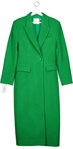 Bouguessa Green Single Breasted Wool Coat UK XS