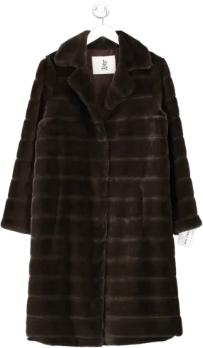 By Dreams Brown Faux Fur Coat UK M