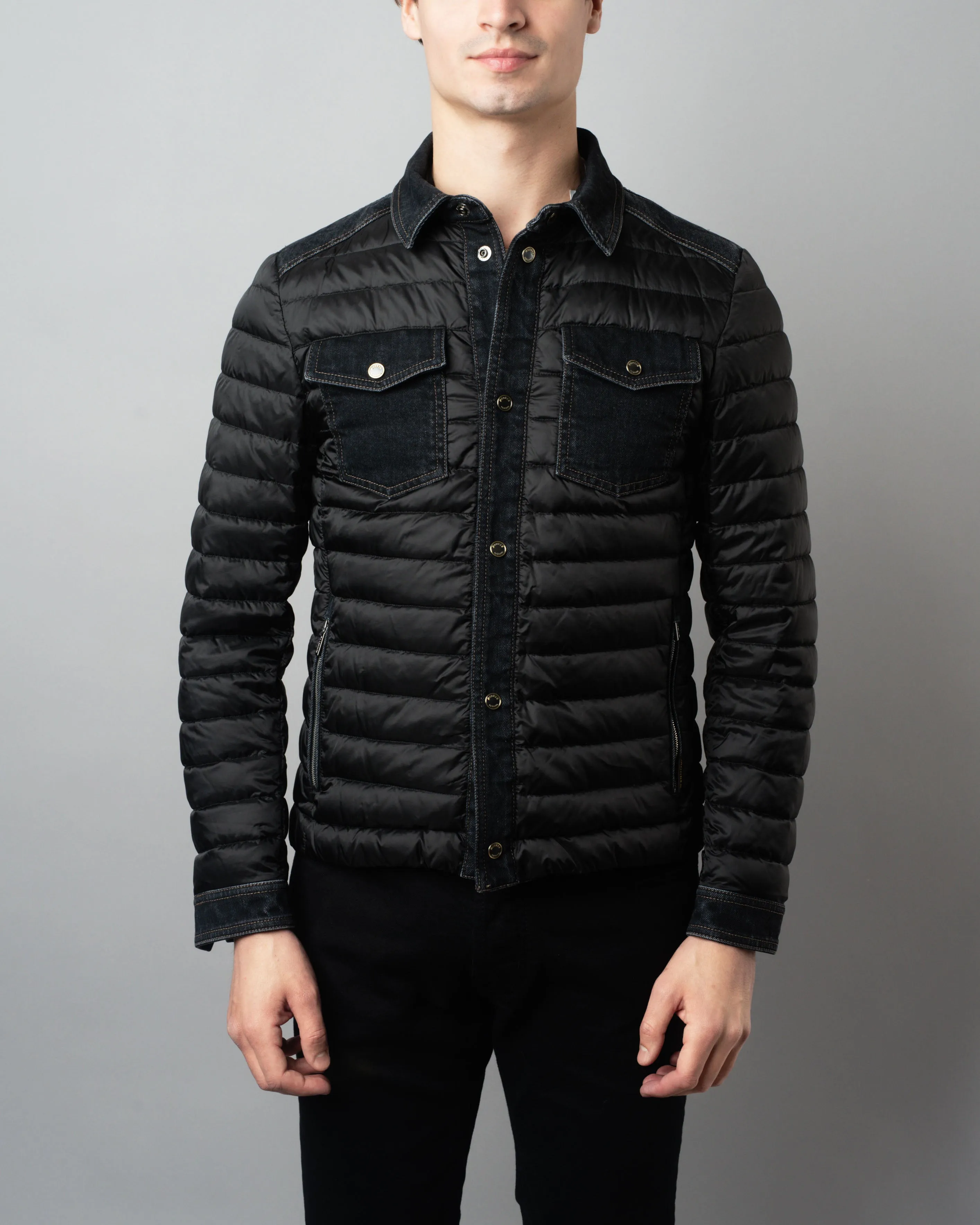 Crespi Quilted Denim Shirt Jacket