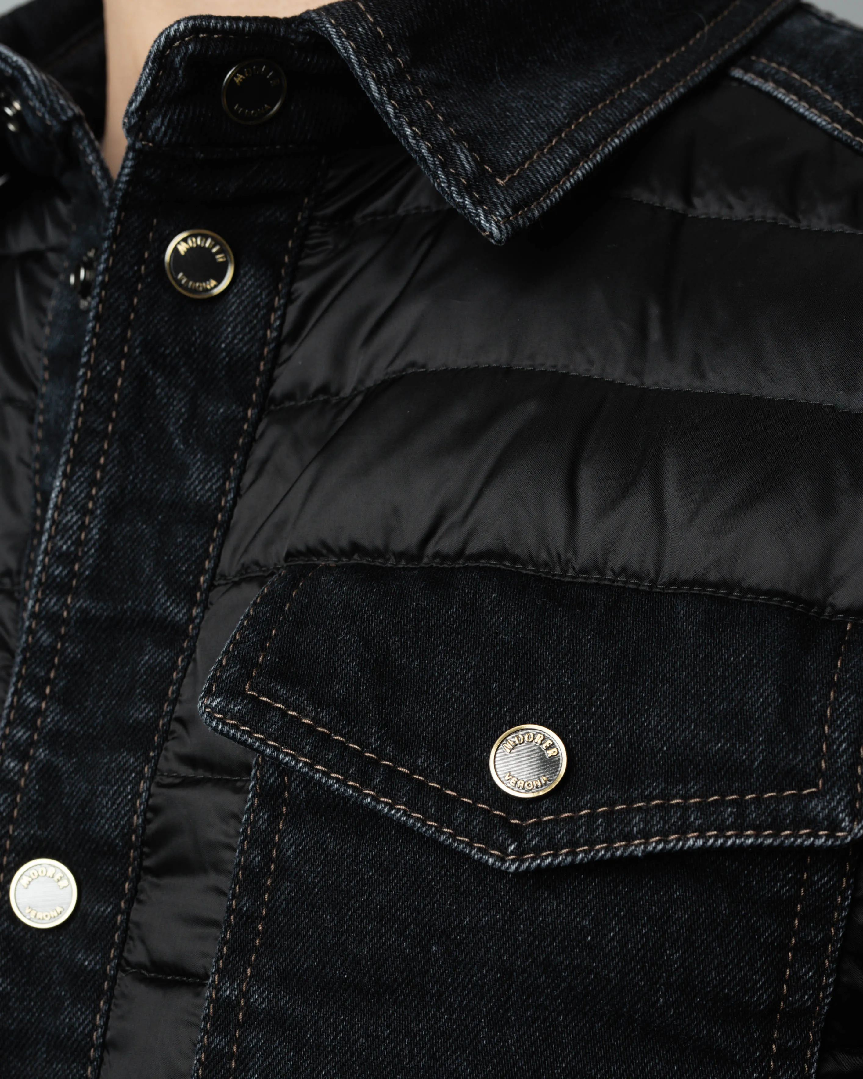 Crespi Quilted Denim Shirt Jacket