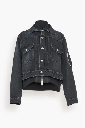 Denim Blouson in Black