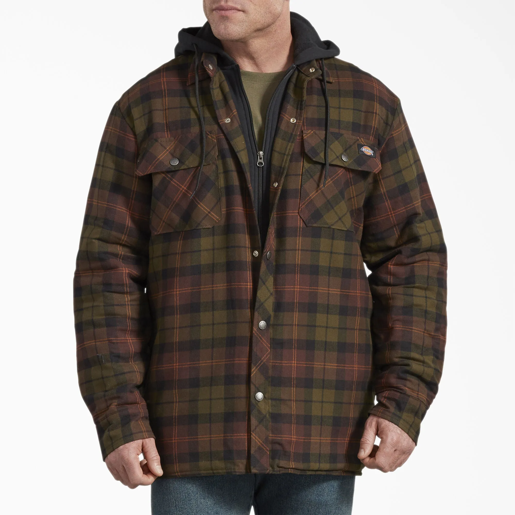 Dickies Flannel Hooded Shirt Jacket