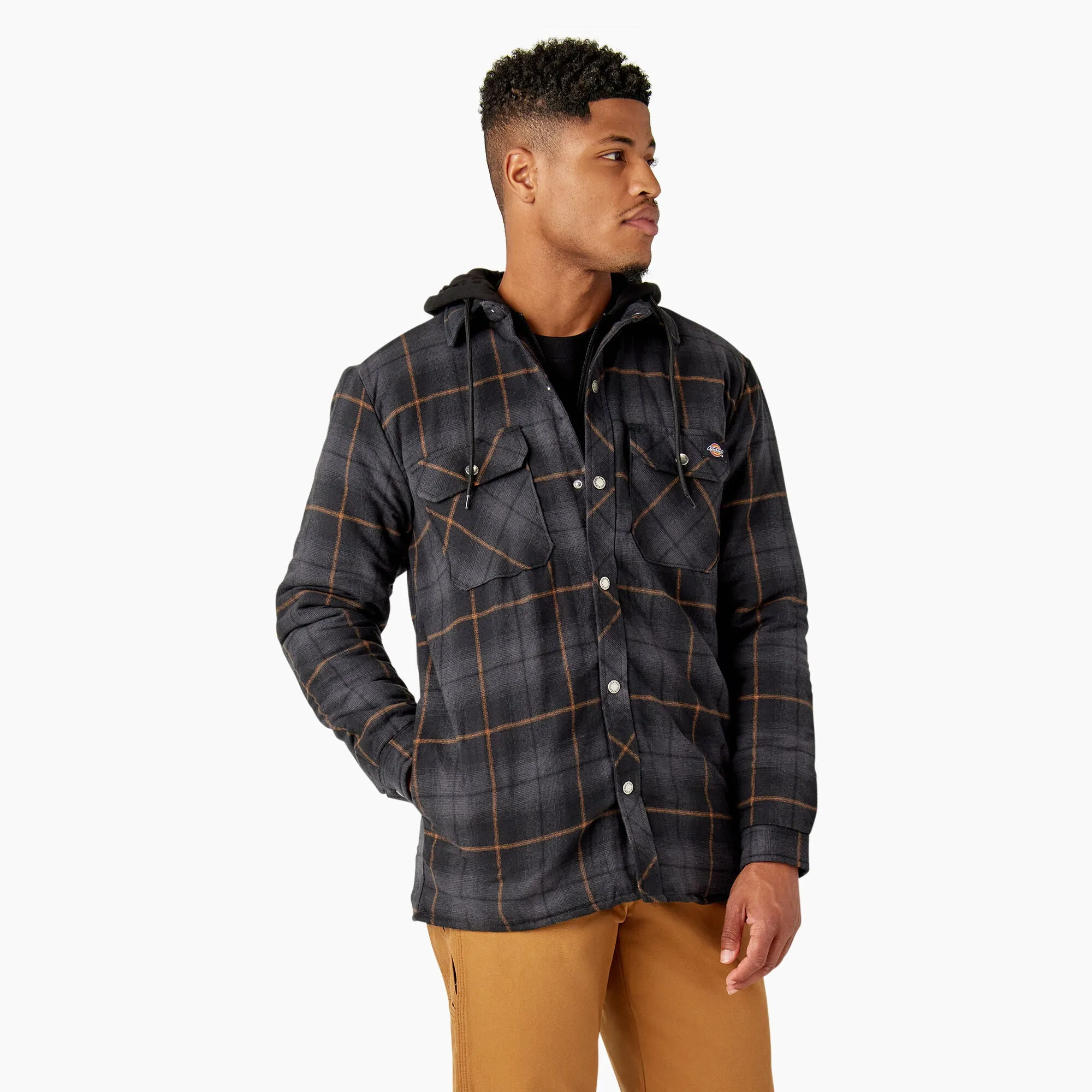 Dickies Water Repellent Flannel Hooded Shirt Jacket