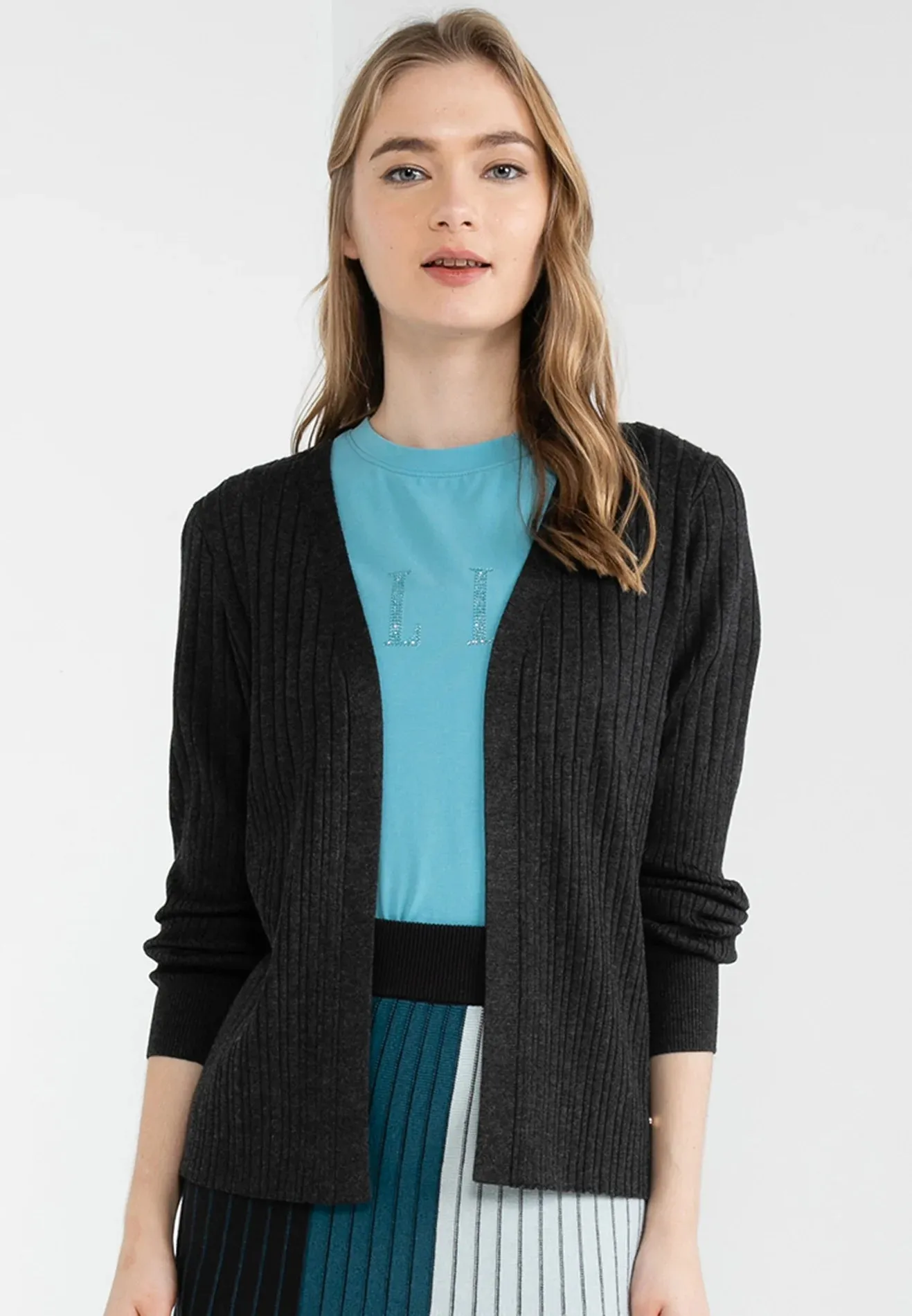 ELLE Apparel Basic Open Knit Cardigan