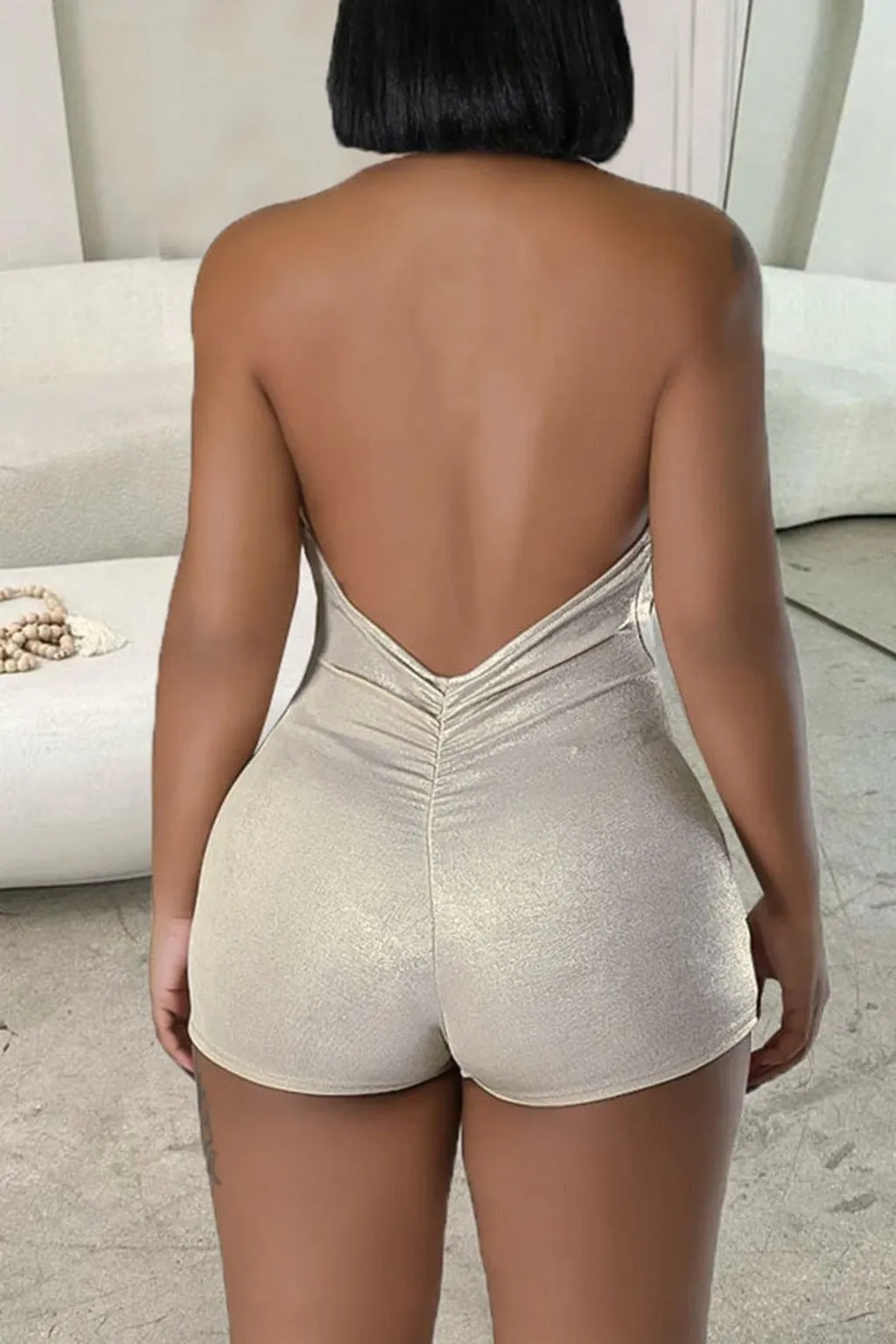 Feel So Hyped Romper-Silver