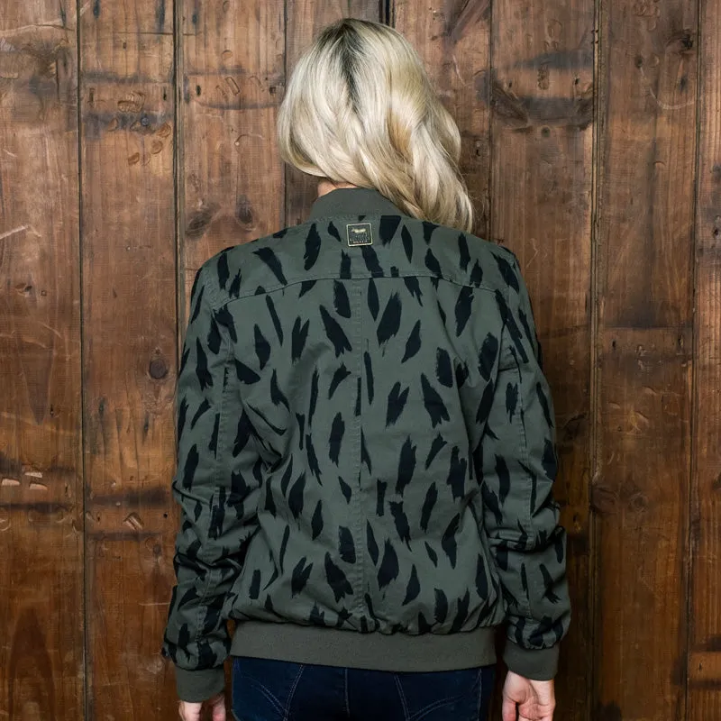 Feline Luxe Bomber Jacket Fatigue