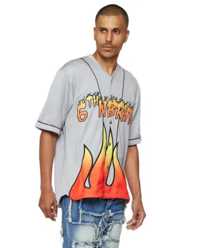 Flames Woven Button Down Jersey