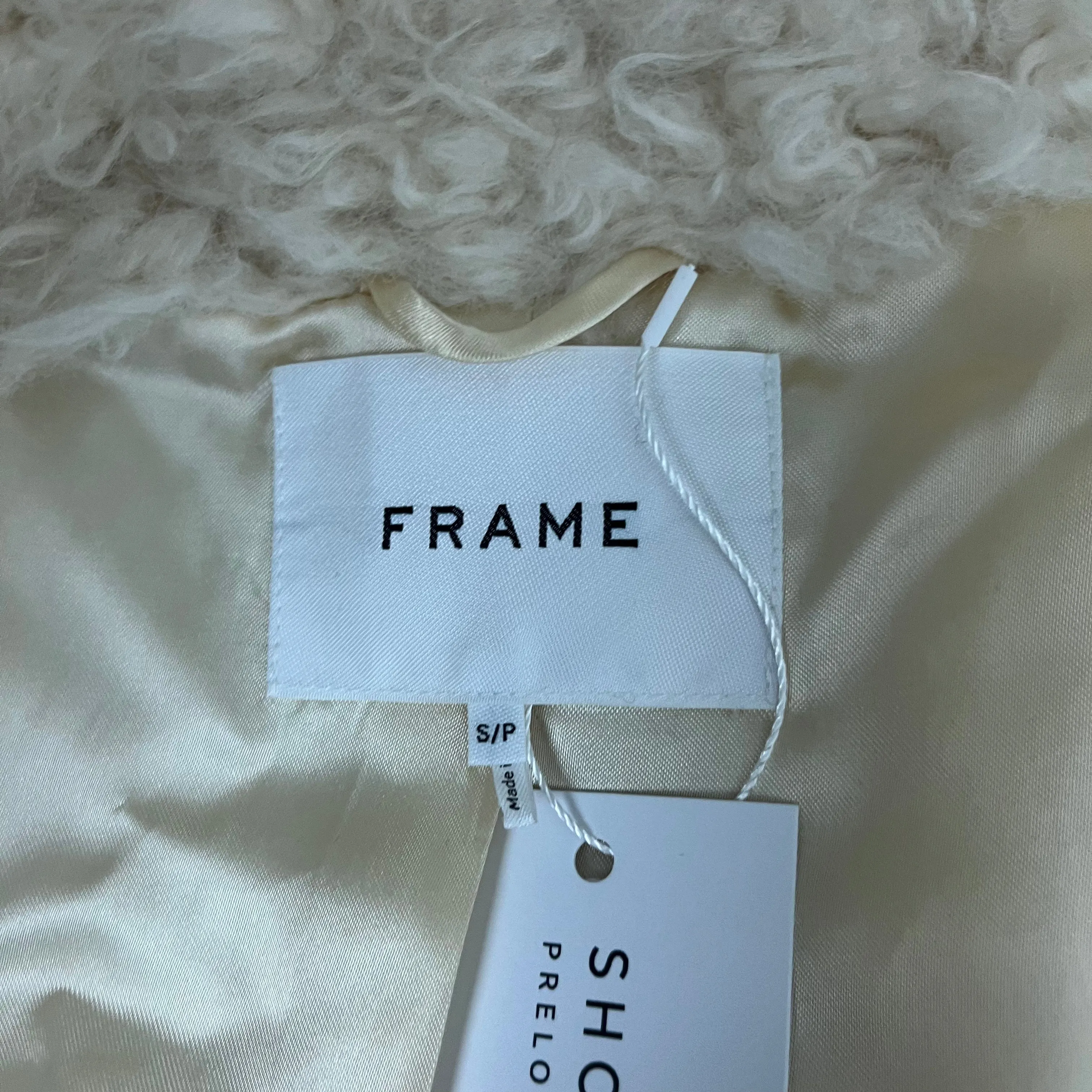 Frame Cream Faux Fur Shearling Jacket S