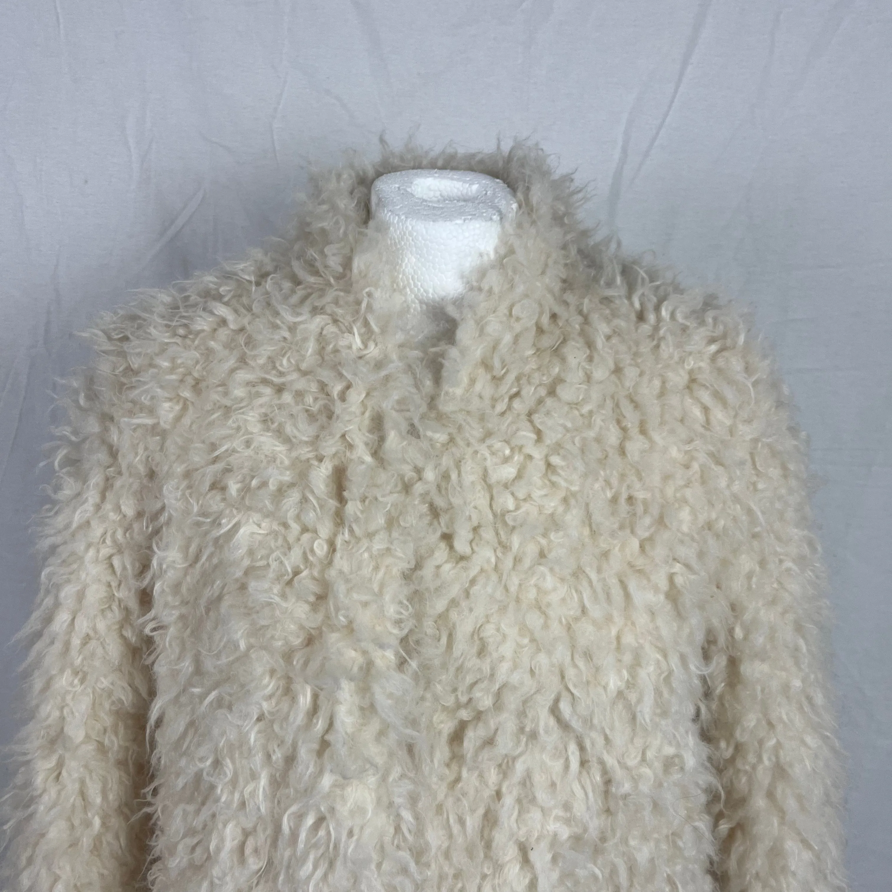 Frame Cream Faux Fur Shearling Jacket S