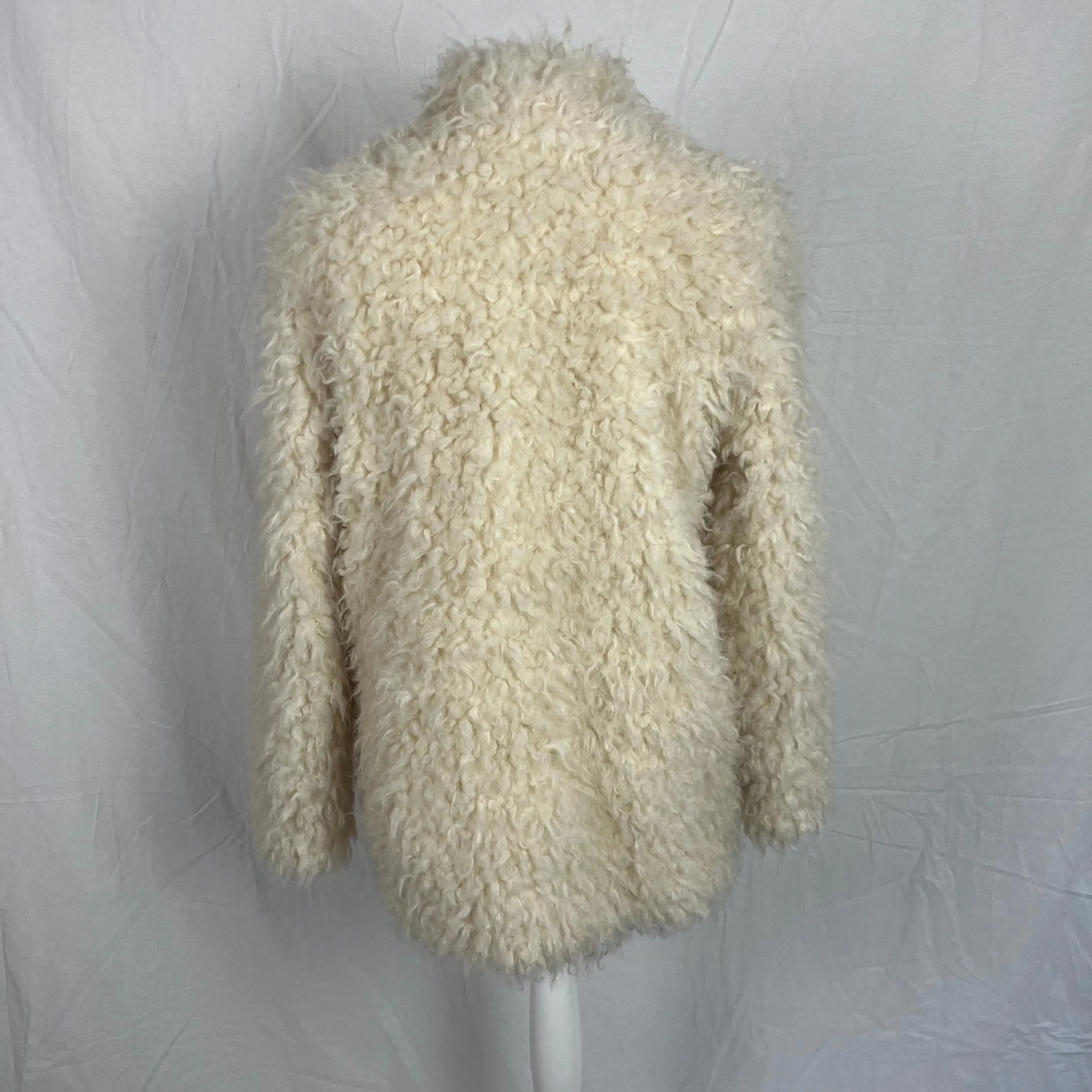 Frame Cream Faux Fur Shearling Jacket S