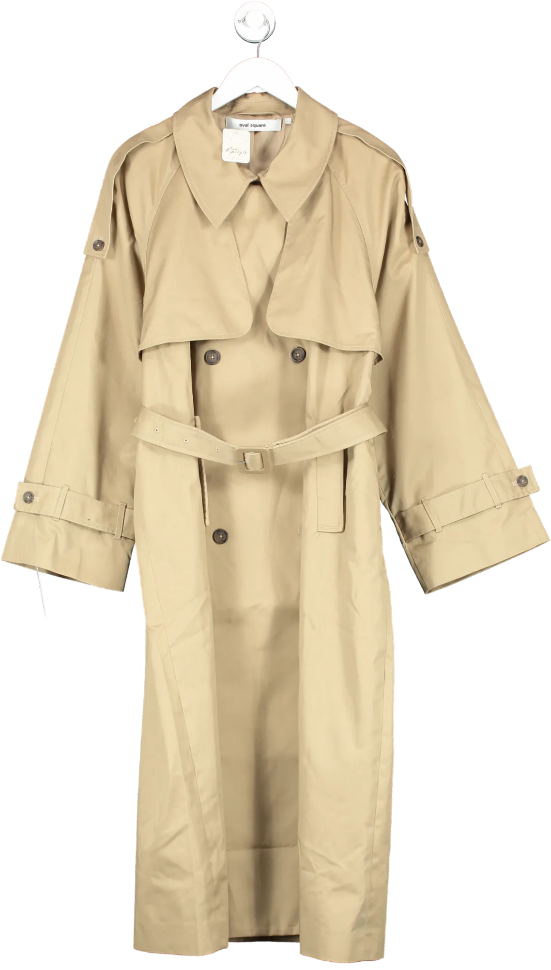 Free People Oval Square Beige Trench Coat UK L