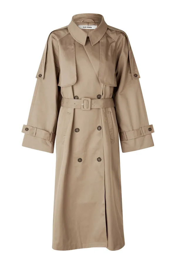 Free People Oval Square Beige Trench Coat UK L