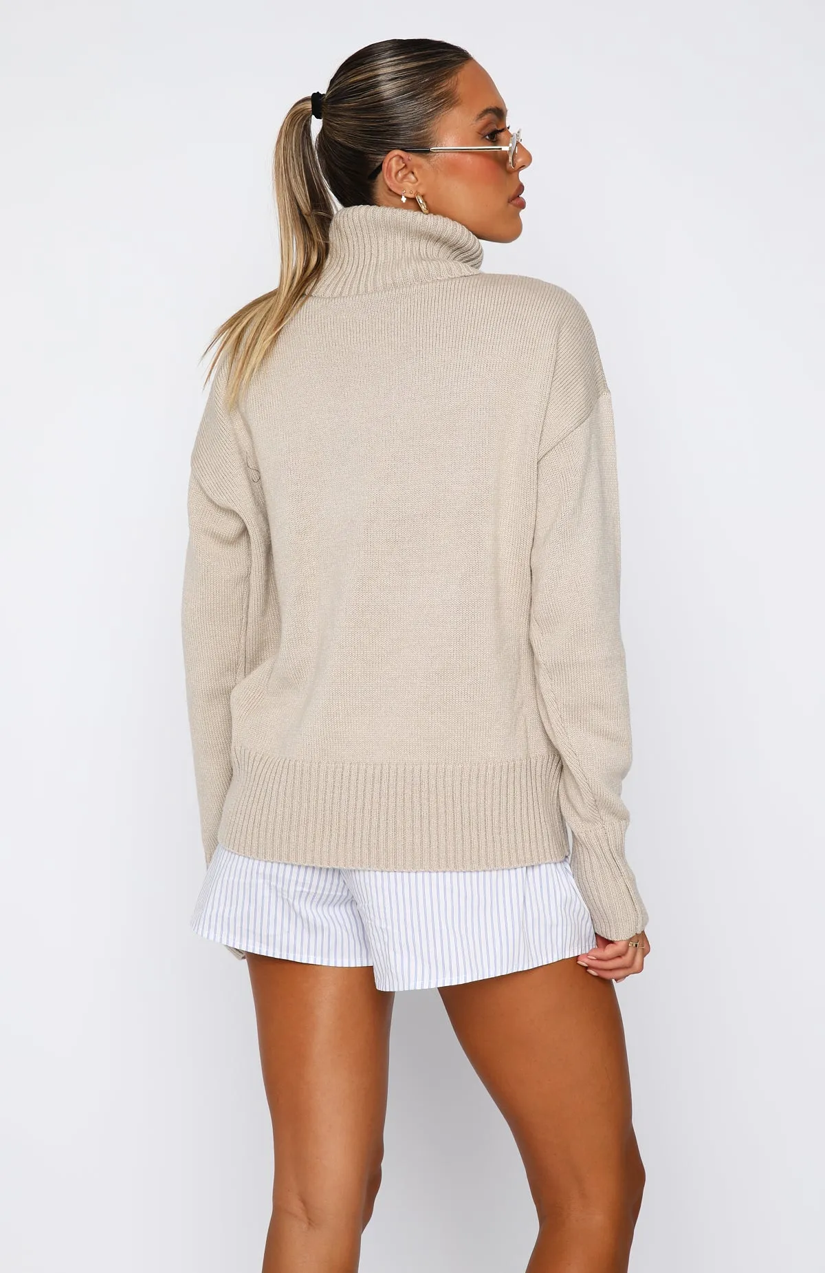 Frosty Mornings Knit Sweater Taupe