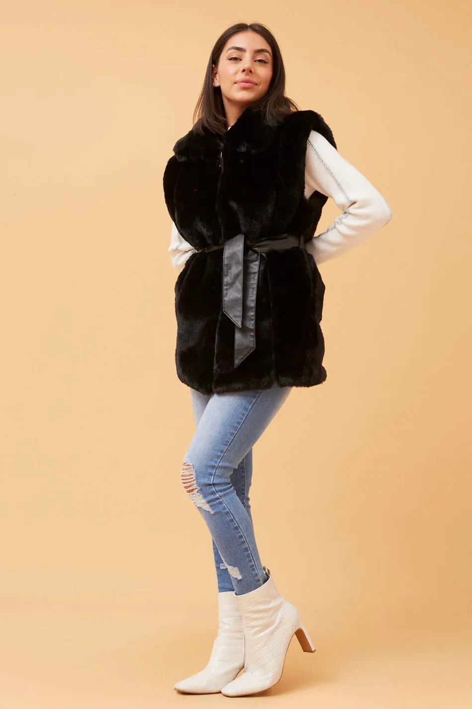 GABLE FAUX FUR VEST