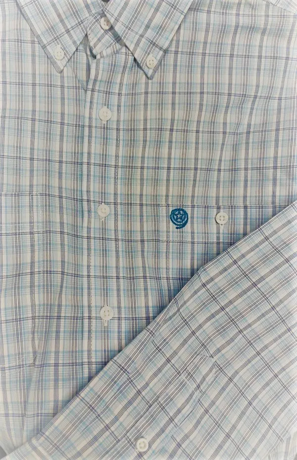 'George Strait' Men's Plaid Button Down - Blue