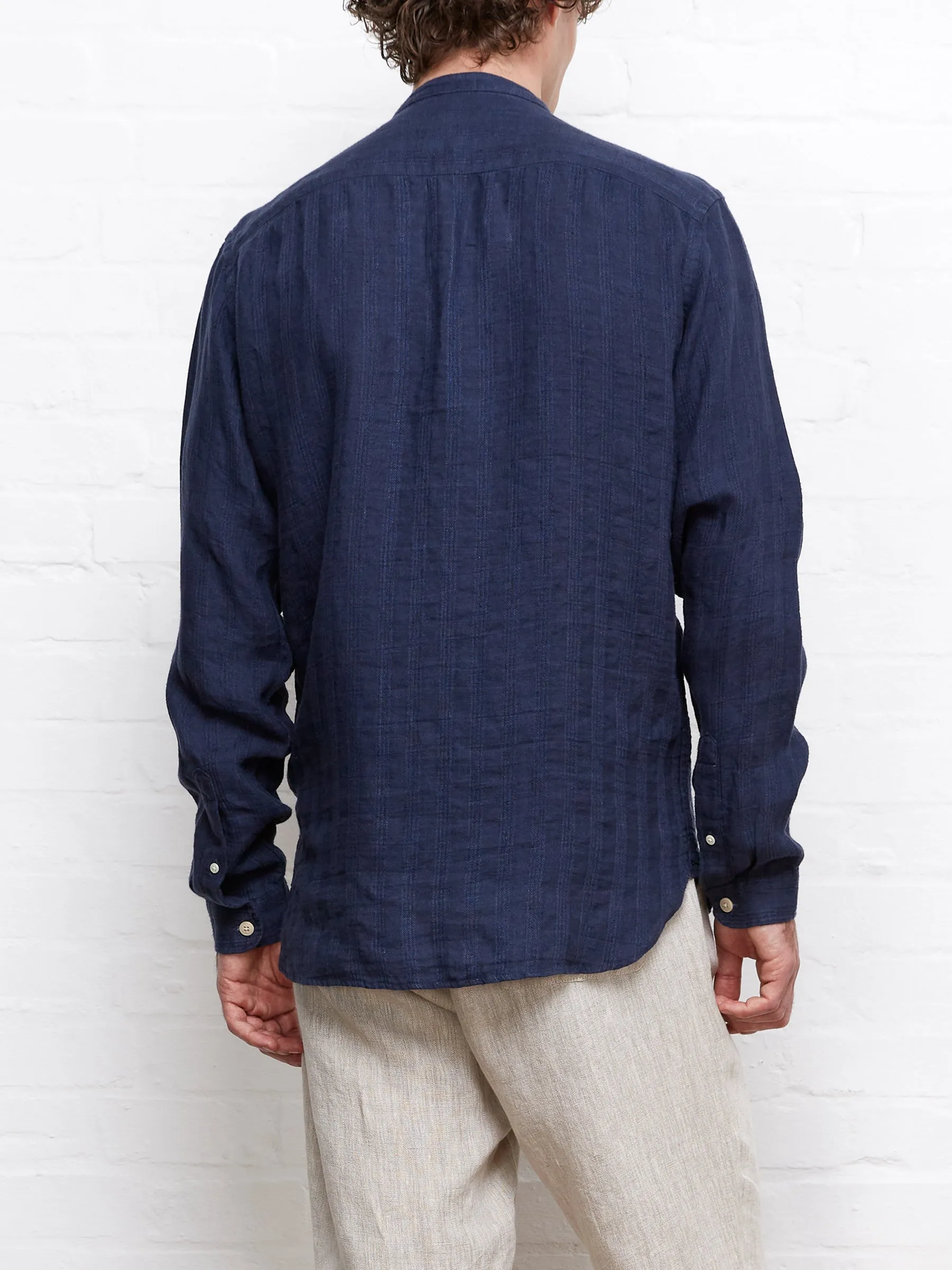 Grandad Shirt Arnold Navy